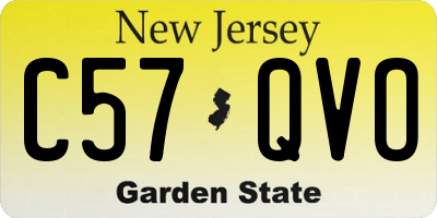 NJ license plate C57QVO