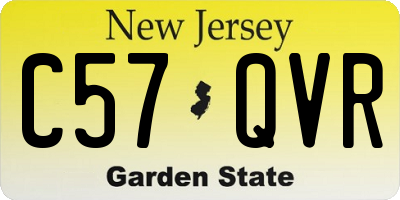 NJ license plate C57QVR