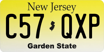 NJ license plate C57QXP