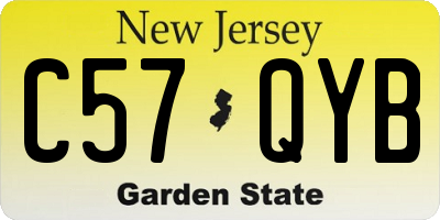NJ license plate C57QYB