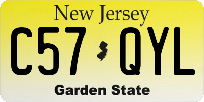 NJ license plate C57QYL