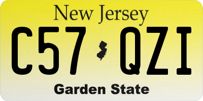 NJ license plate C57QZI