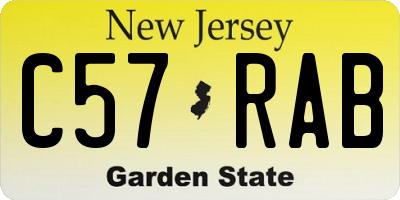 NJ license plate C57RAB