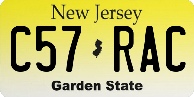 NJ license plate C57RAC