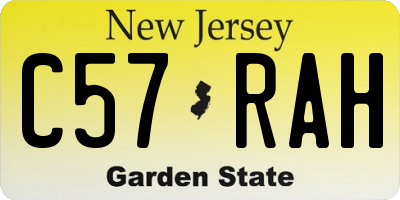 NJ license plate C57RAH