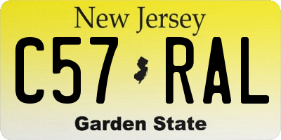 NJ license plate C57RAL