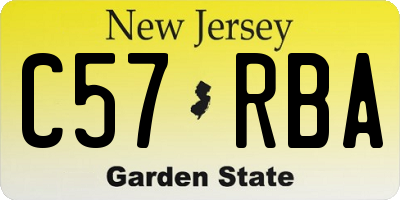 NJ license plate C57RBA