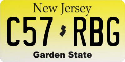 NJ license plate C57RBG