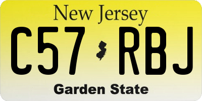 NJ license plate C57RBJ