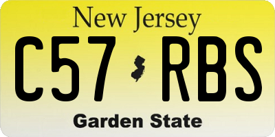 NJ license plate C57RBS