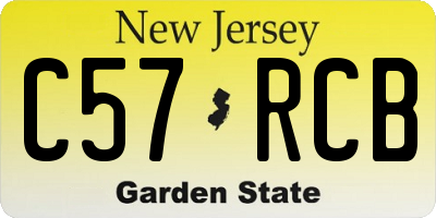 NJ license plate C57RCB