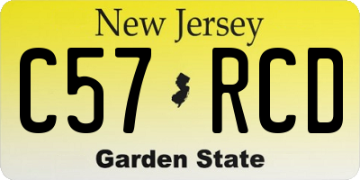 NJ license plate C57RCD