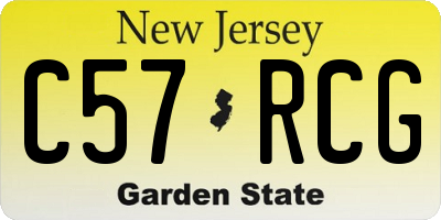 NJ license plate C57RCG