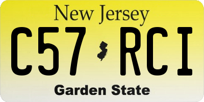 NJ license plate C57RCI