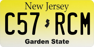 NJ license plate C57RCM