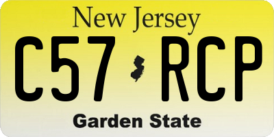 NJ license plate C57RCP