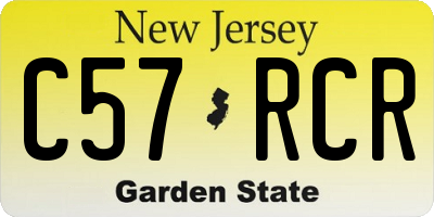 NJ license plate C57RCR