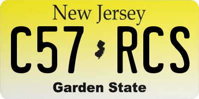 NJ license plate C57RCS