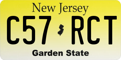 NJ license plate C57RCT