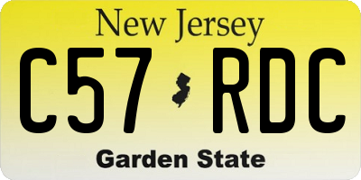 NJ license plate C57RDC