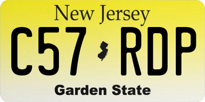 NJ license plate C57RDP