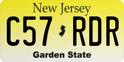 NJ license plate C57RDR