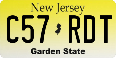 NJ license plate C57RDT
