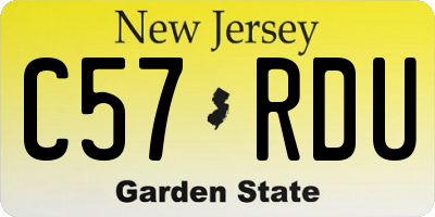 NJ license plate C57RDU