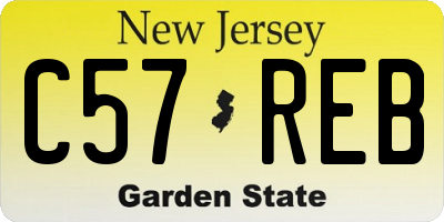 NJ license plate C57REB