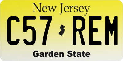 NJ license plate C57REM