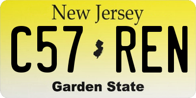 NJ license plate C57REN