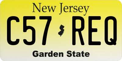 NJ license plate C57REQ