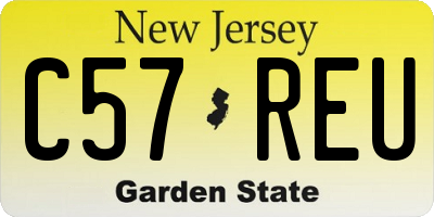 NJ license plate C57REU