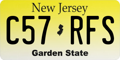 NJ license plate C57RFS