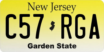 NJ license plate C57RGA