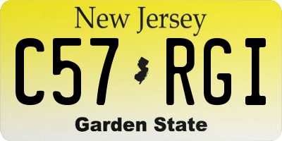 NJ license plate C57RGI
