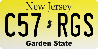 NJ license plate C57RGS
