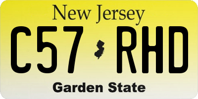 NJ license plate C57RHD