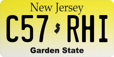 NJ license plate C57RHI