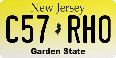 NJ license plate C57RHO