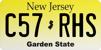 NJ license plate C57RHS
