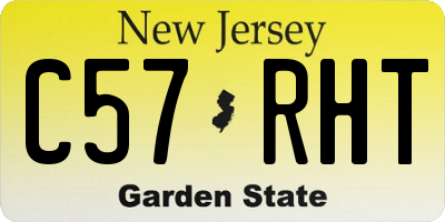 NJ license plate C57RHT