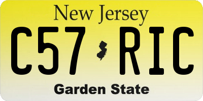 NJ license plate C57RIC