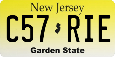 NJ license plate C57RIE