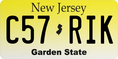NJ license plate C57RIK