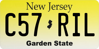 NJ license plate C57RIL