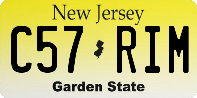 NJ license plate C57RIM