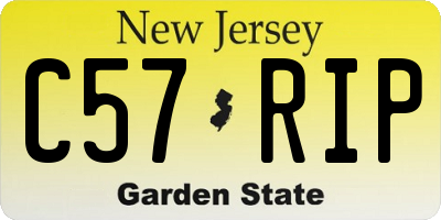 NJ license plate C57RIP