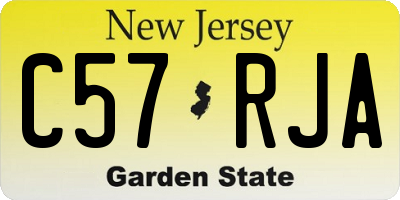 NJ license plate C57RJA