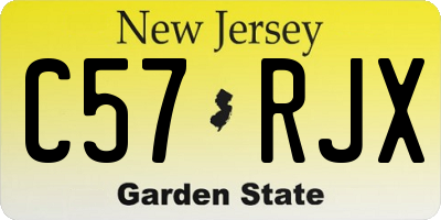 NJ license plate C57RJX